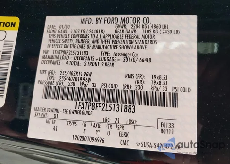 2020 Ford Mustang Gt Premium z USA, uszkodzony, nr VIN 1FATP8FF2L5131883